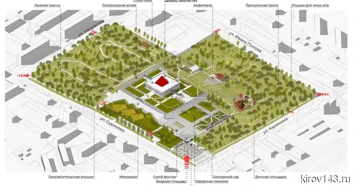 На улучшение территории Дворца творчества-Мемориала в Кирове направлено 375,9 млн рублей.