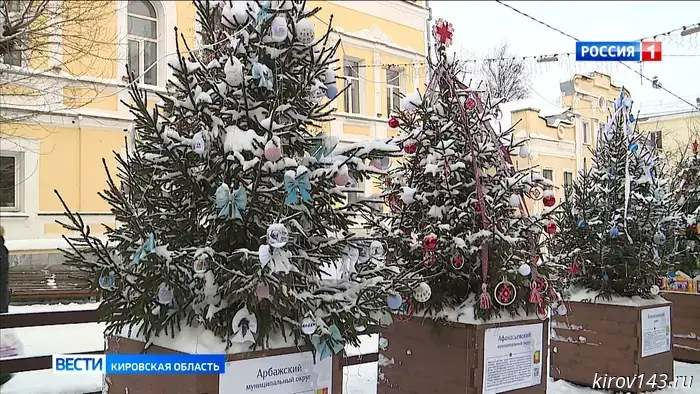 В Кирове на пешеходной улице Спасской проходит конкурс на самую эффектную ёлку.
