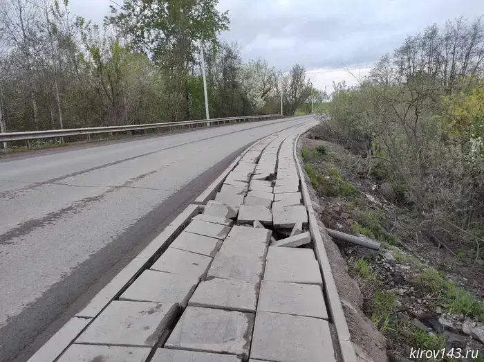 На улице Лесной破路面 и появилась трещина на дороге.