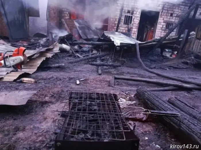 A man, dead drunk, lit a barbecue and burned down outbuildings and their contents worth 400 thousand.