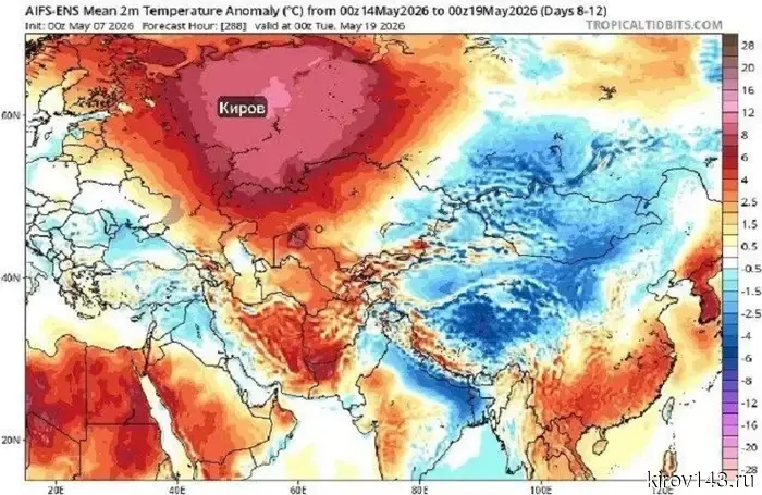 Anomalous heat is expected in the Kirov region.