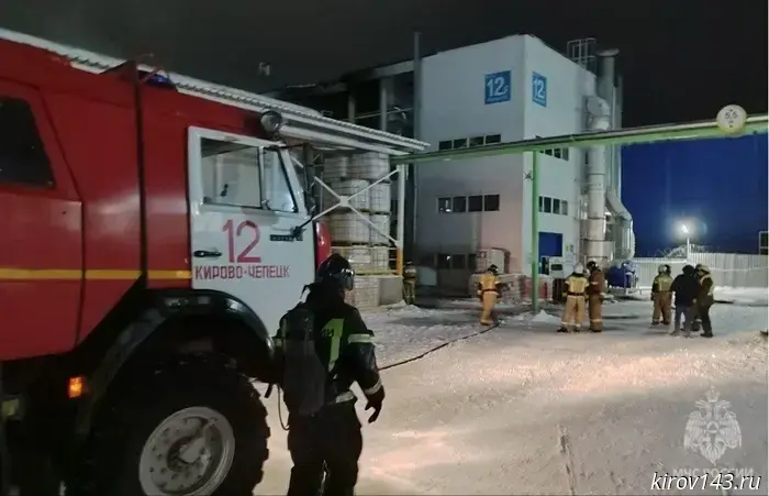 В Кирово-Чепецке произошел пожар на одном из предприятий.