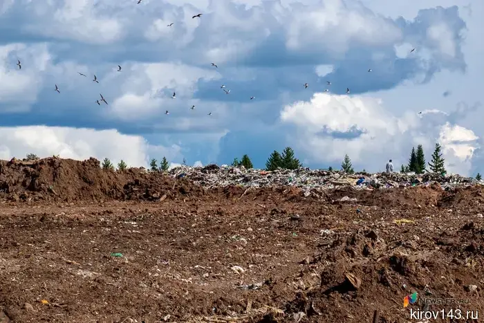 A landfill caught fire in the Kirov region.