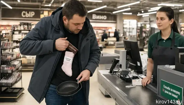 In Kirov, a man tried to steal chocolate, a frying pan, and women's socks.