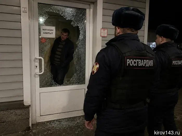 In Slobodskoy, a drunken man decided to enter a closed store by breaking the door.