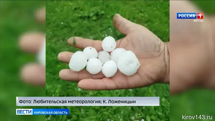 В Яранском районе наблюдался град размером с яйцо перепела.