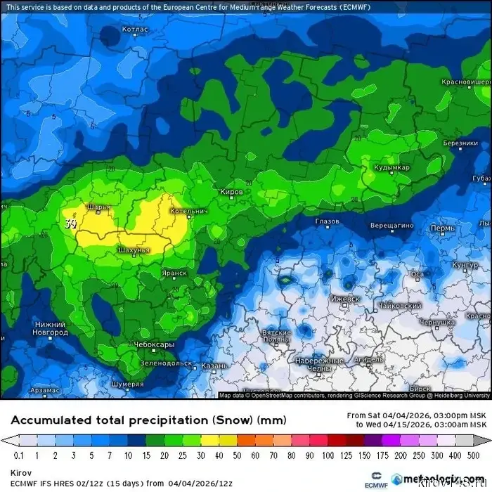 Сильные снегопады могут ожидать кировчан до 12 апреля.