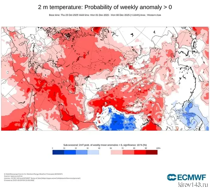 The beginning of December in Kirov can be warm.