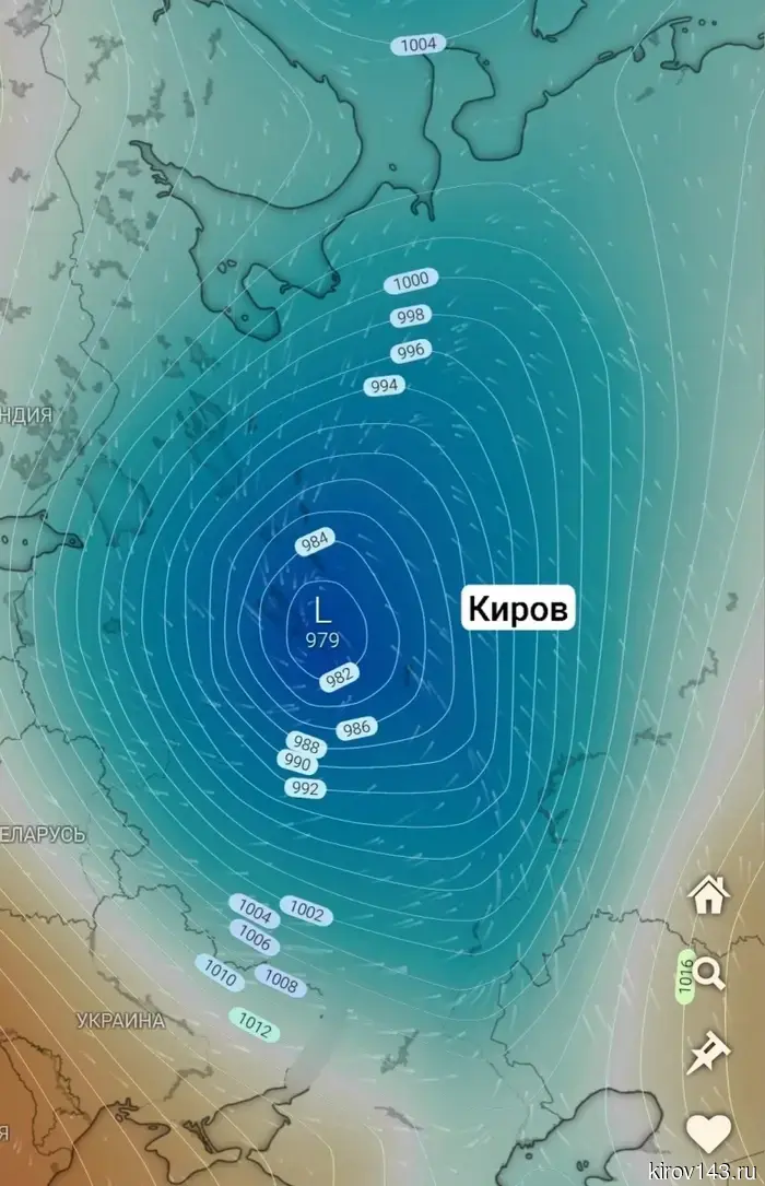 A cyclone "Ilvi" is approaching the Kirov region: strong winds and wet snow are expected.