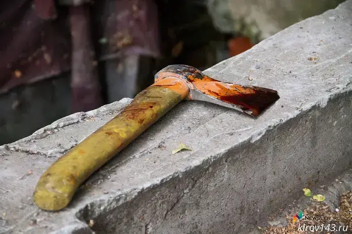 A previously convicted resident of Luza beat a friend with an axe.