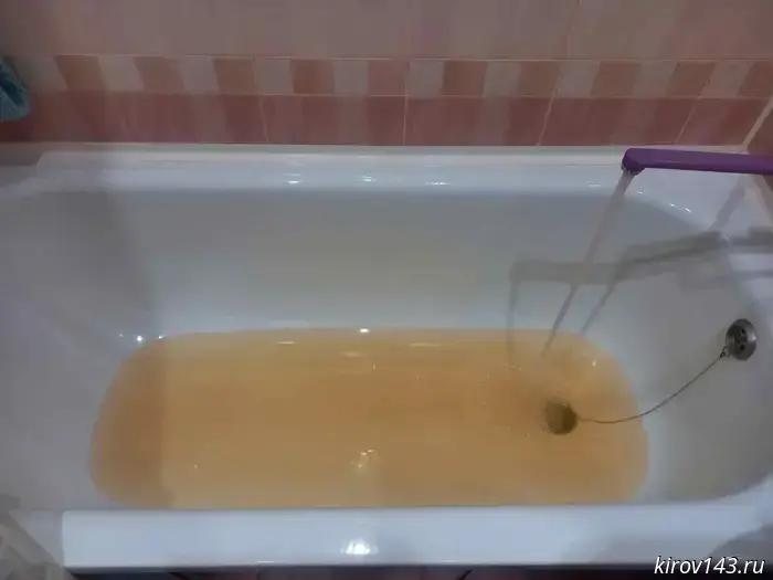 Residents of the village of Ilyinskoye have been forced to use rusty water for five years.