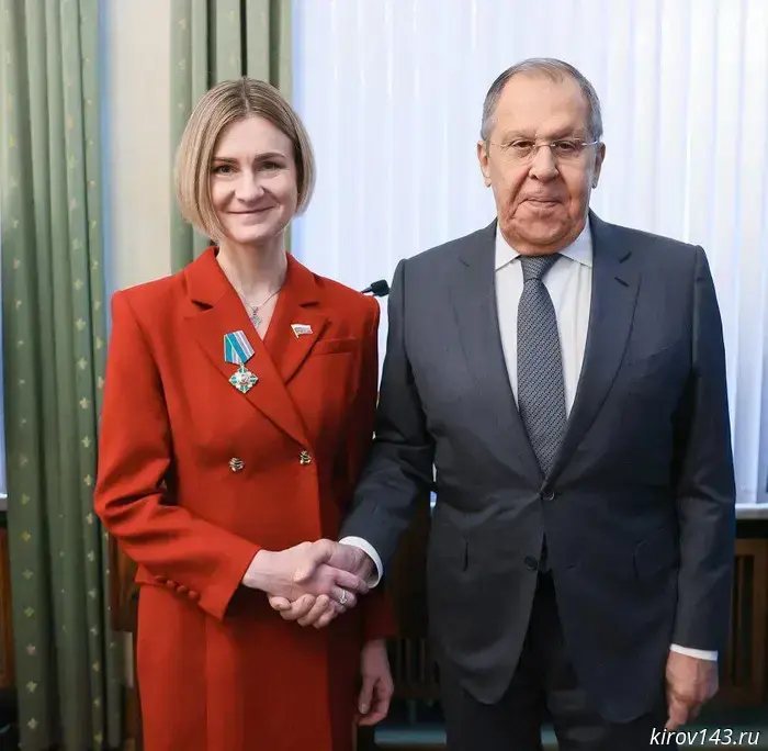 Maria Butina received the Russian Foreign Ministry's "For Cooperation" award.